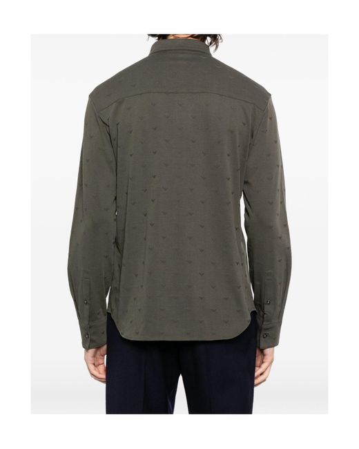 Emporio Armani Gray Monogram Shirt for men
