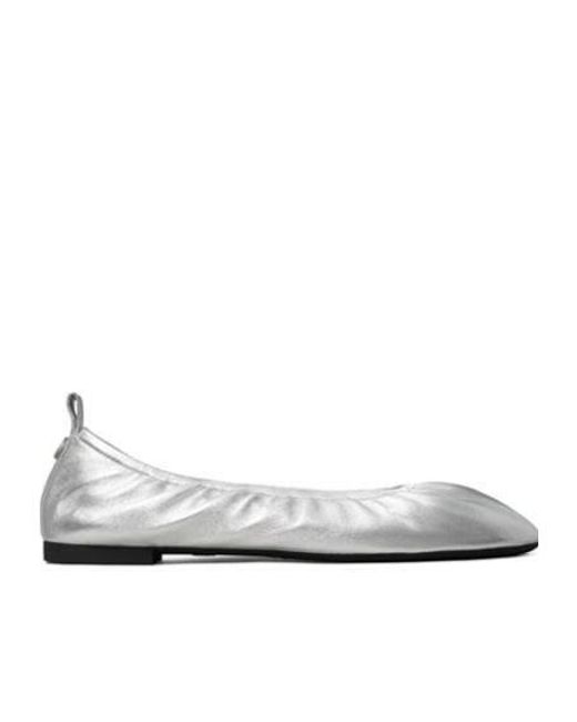 Tory Burch White Eddie Ballet Pumps