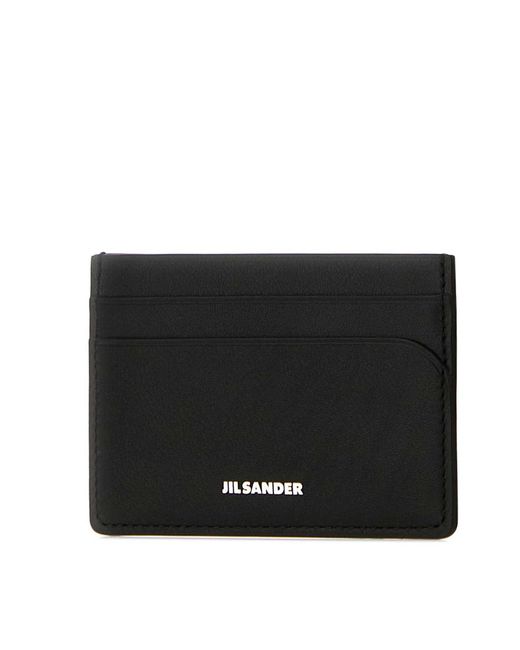 Jil Sander Black Curve Credit Card Holder for men