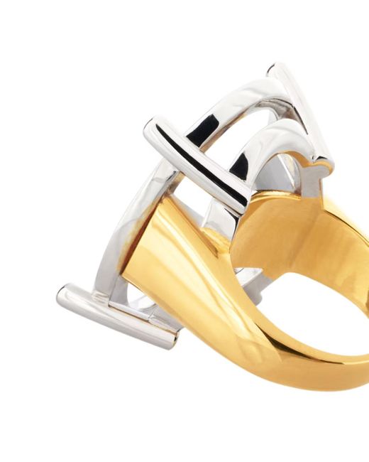 Balenciaga White Frame Oval Ring