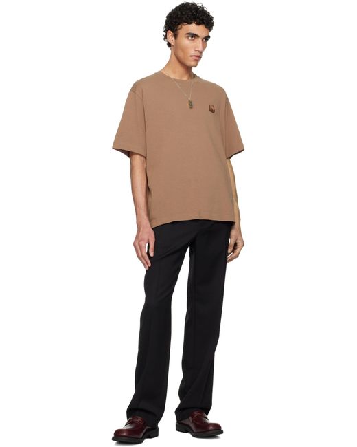 Maison Kitsuné Pink Maison Kitsuné Bold Fox Head Patch Crewneck T-Shirt for men
