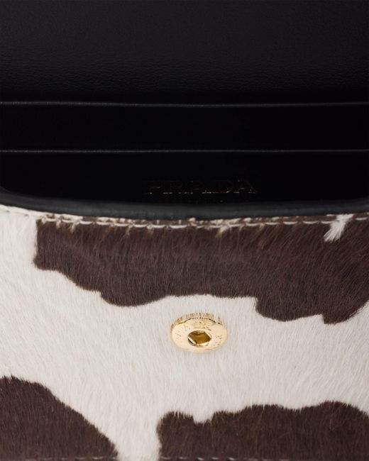 Prada White Triangle-Logo Chain-Linked Card Holder