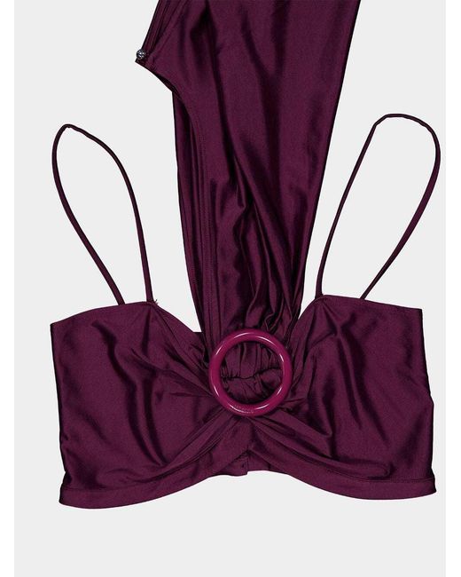 Rabanne Purple Rabanne Ruched V-Neck Top