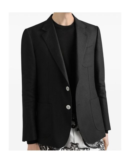 Dolce & Gabbana Black Single-Breasted Blazer for men