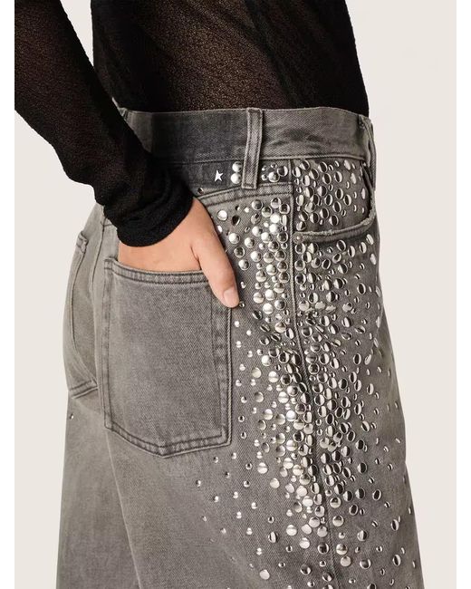 Golden Goose Deluxe Brand Gray Studded Boyfriend Jeans