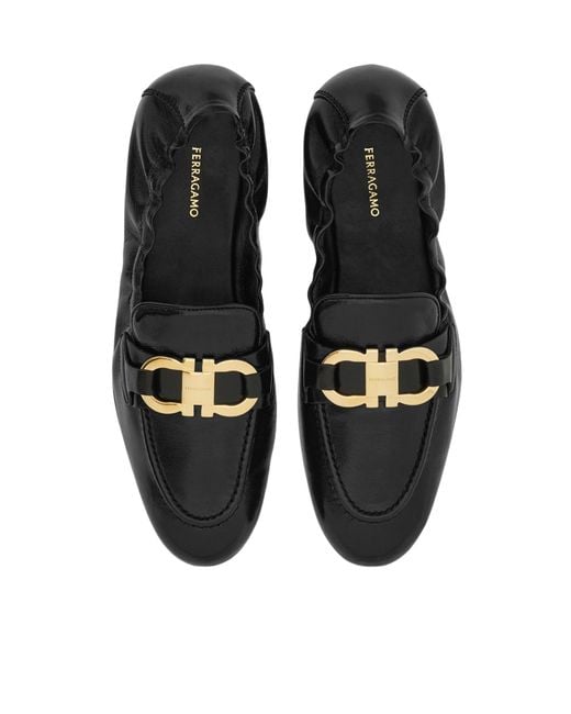 Ferragamo Black Ferragamo Gancini Plaque Elasticated Loafers