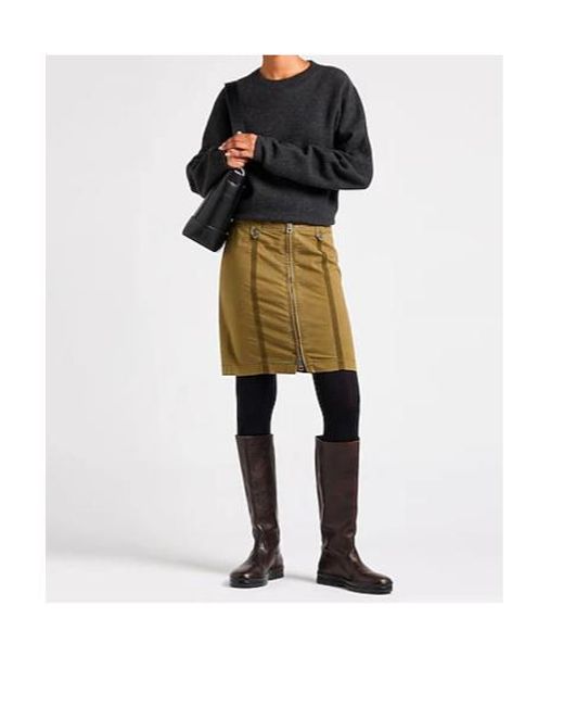 Burberry Green Zip-Front Skirt