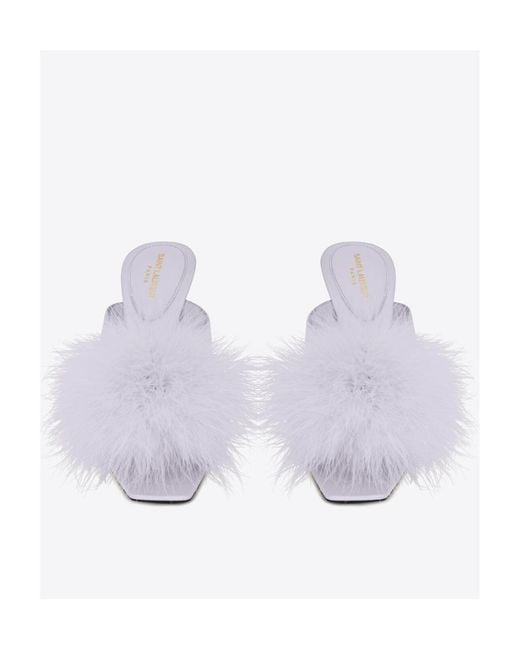 Saint Laurent White Mae Slip-On Mules