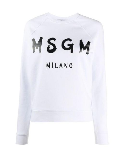 MSGM White Logo Details Hoodie