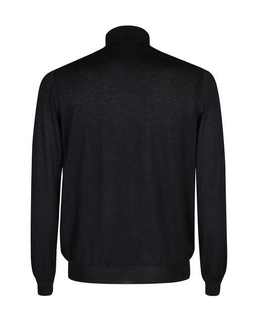 Malo Black Mock Neck Knitwear for men