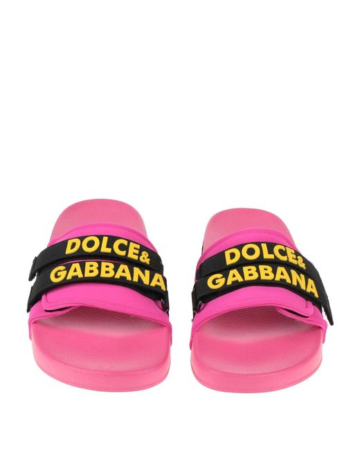 Dolce & Gabbana Pink Minimalist Slippers
