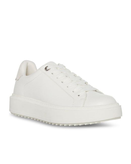 Steve Madden White Low-Top Platform Sneakers