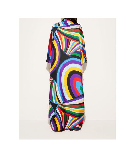 Emilio Pucci Blue Iride-Print Kaftan