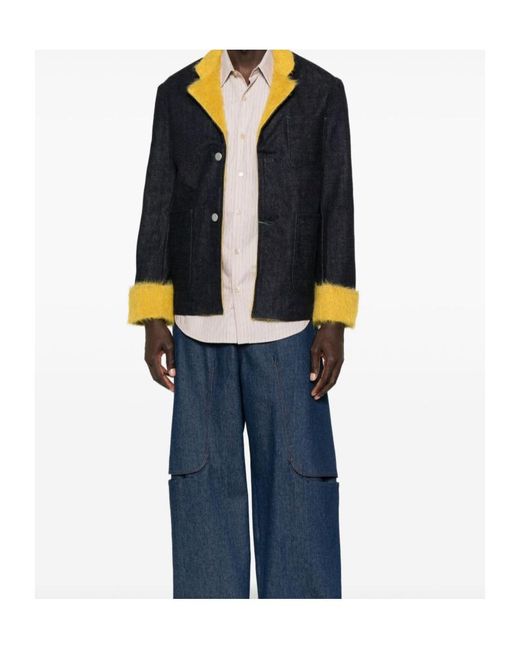 KENZO Black Fur Tailored Jacket for men