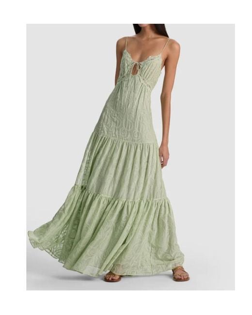 Alice + Olivia Green Nicky Tiered Maxi Dress