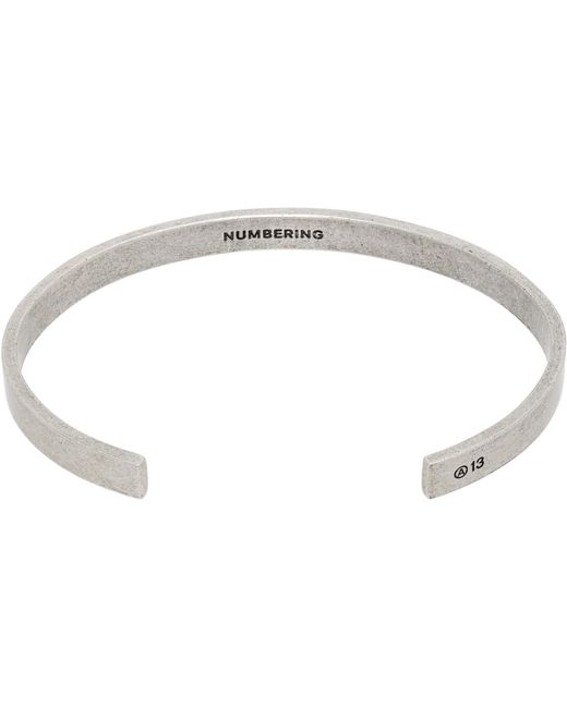 NUMBERING White Open Bracelet for men