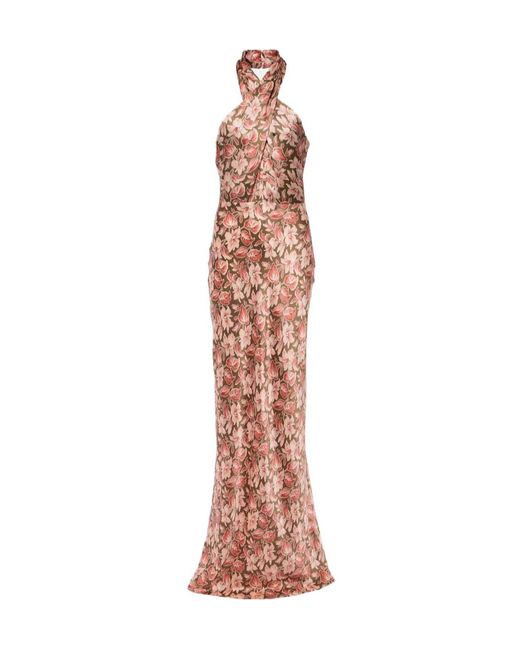 Veronica Beard Multicolor Halterneck Silk-Blend Maxi Dress