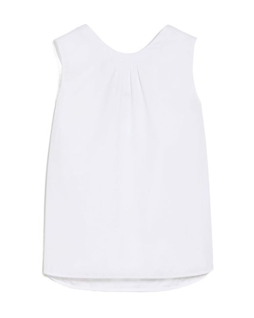 Max Mara White 'S Sleeveless Poplin Top