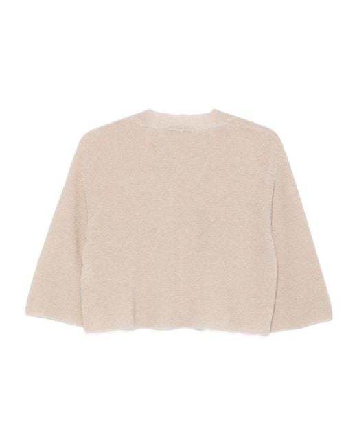 D.exterior Natural Metallic-Effect Cropped Jacket