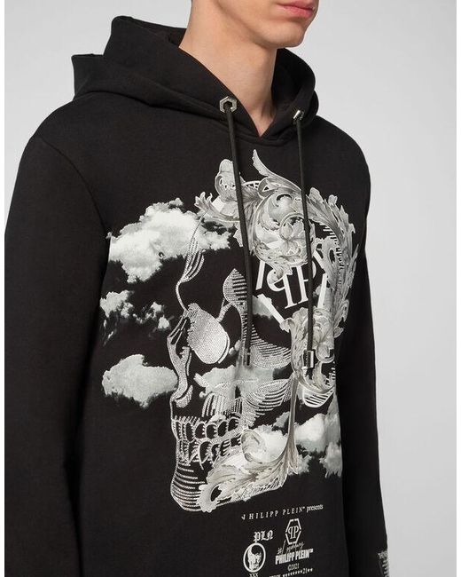 Philipp Plein Black Printed Sweater for men