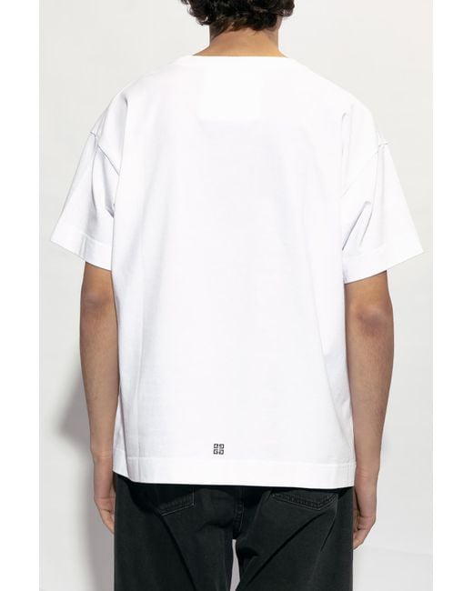 Givenchy White Graphic Printed Crewneck T-Shirt for men