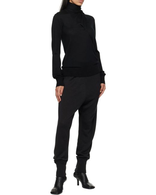 Totême Black Totme Scarf Detailed Long-Sleeved Jumper