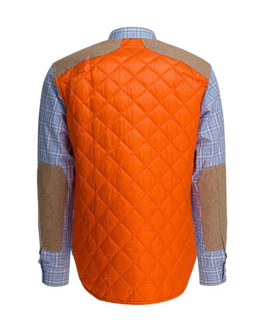 Junya Watanabe Blue Check Quilted Shirt for men