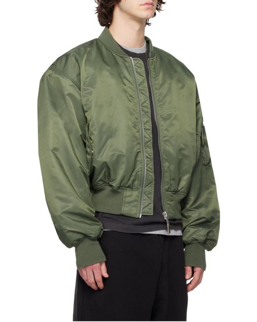 Entire studios Green Zip-Up Bomber Jacket for men