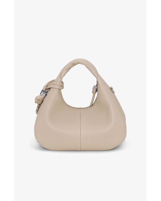 Ganni Natural Zip-Up Mini Handbag