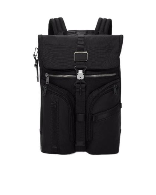 Tumi Black Flap-Top Backpack for men