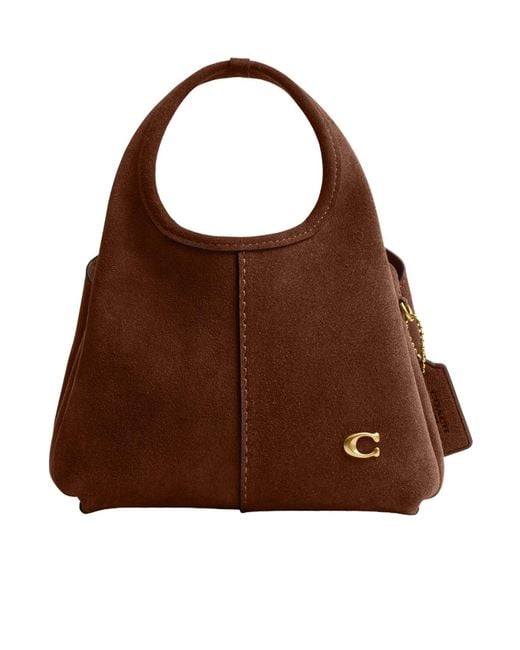 COACH Brown Lana 19 Suede Shoulder Bag