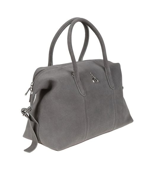 Patrizia Pepe Gray New Business Suede Tote Bag
