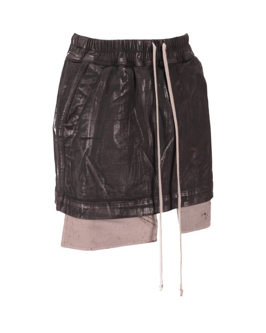 Rick Owens Black Fog Drawstring Mini Skirt