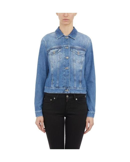 Dondup Blue Long-Sleeved Denim Coat
