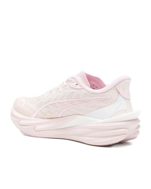 PUMA White Deviate Nitro 4 Mesh-Panelled Performance Sneakers