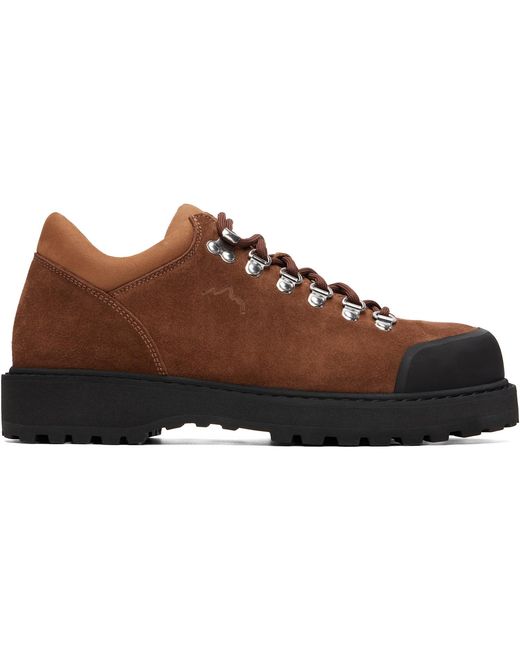 Diemme Brown Round-Toe Lace-Up Ankle Boots for men