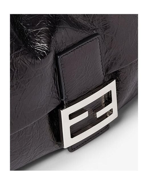 Fendi Black Baguette Soft Medium Shoulder Bag