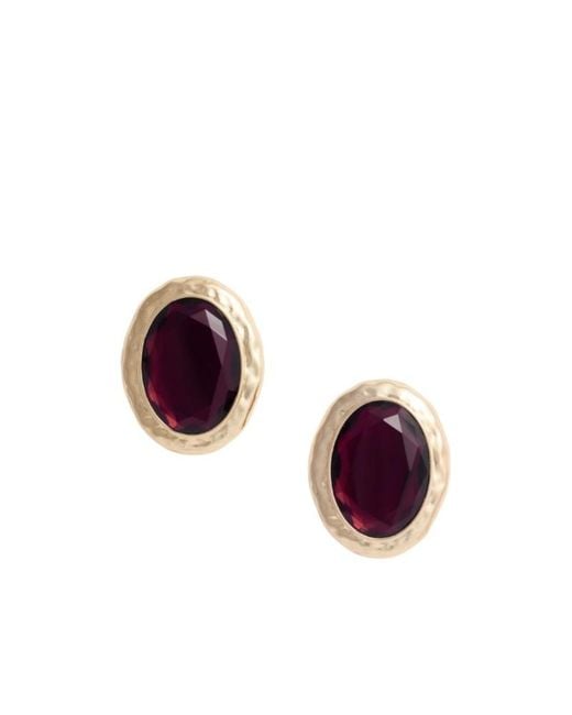 Self-Portrait Purple Hammered Earrings