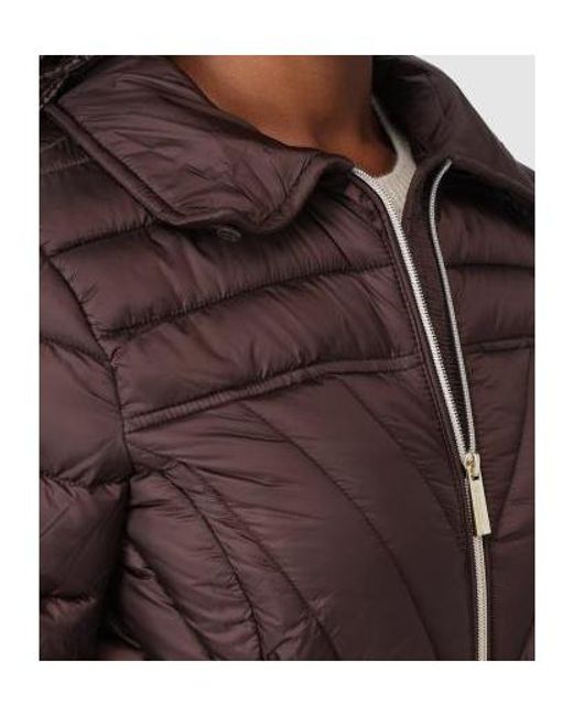 Michael Kors Brown Michael Faux Fur Trim Packable Puffer Jacket