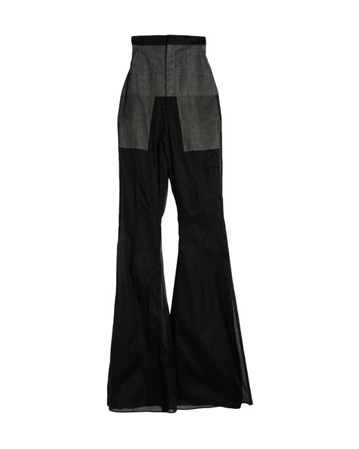 Rick Owens Black Minimalist Solid Color Flared Pants