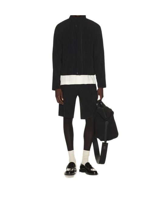 Homme Plissé Issey Miyake Black Plissé-Effect Sweater for men