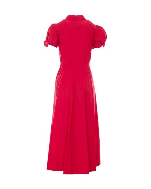 Twinset Red Drawstring Shirt Dress