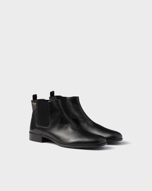 Prada Black Slip-On Ankle Boots