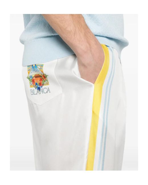 Casablanca White Side Stripe Track Pants for men