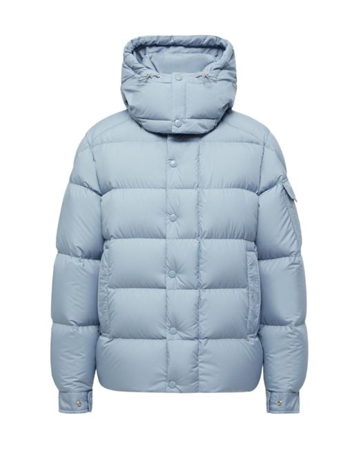 Moncler Blue Maya 70 Hooded Short Down Jacket