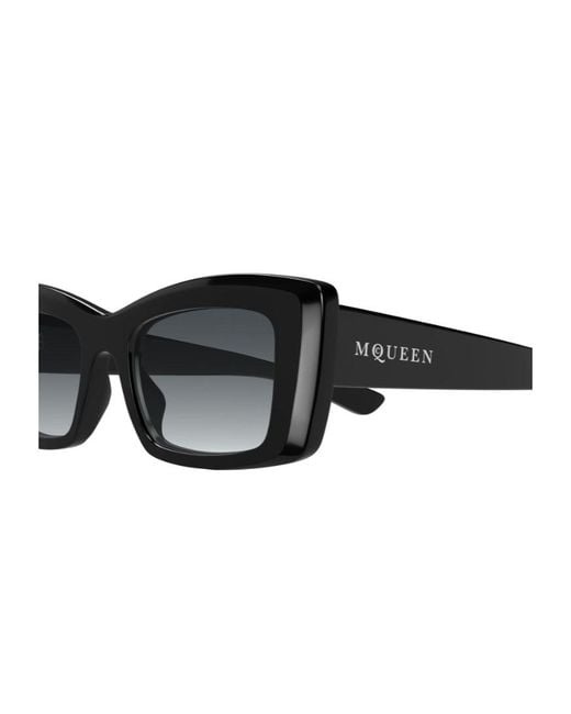 McQueen White Eyewear Rectangle Frame Sunglasses