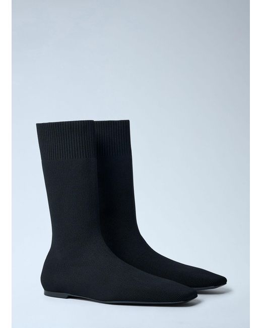 Totême Black Totême Knitted Sock Ankle Boots