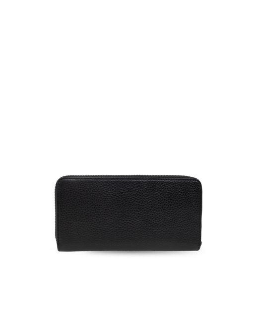 DIESEL Black Continental-Zip-L Logo Plaque Wallet