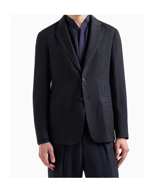 Giorgio Armani Black Single-Breasted Blazer for men