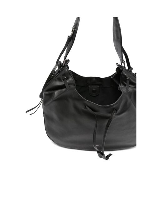 Isabel Marant Black Drawstring Hobo Bag